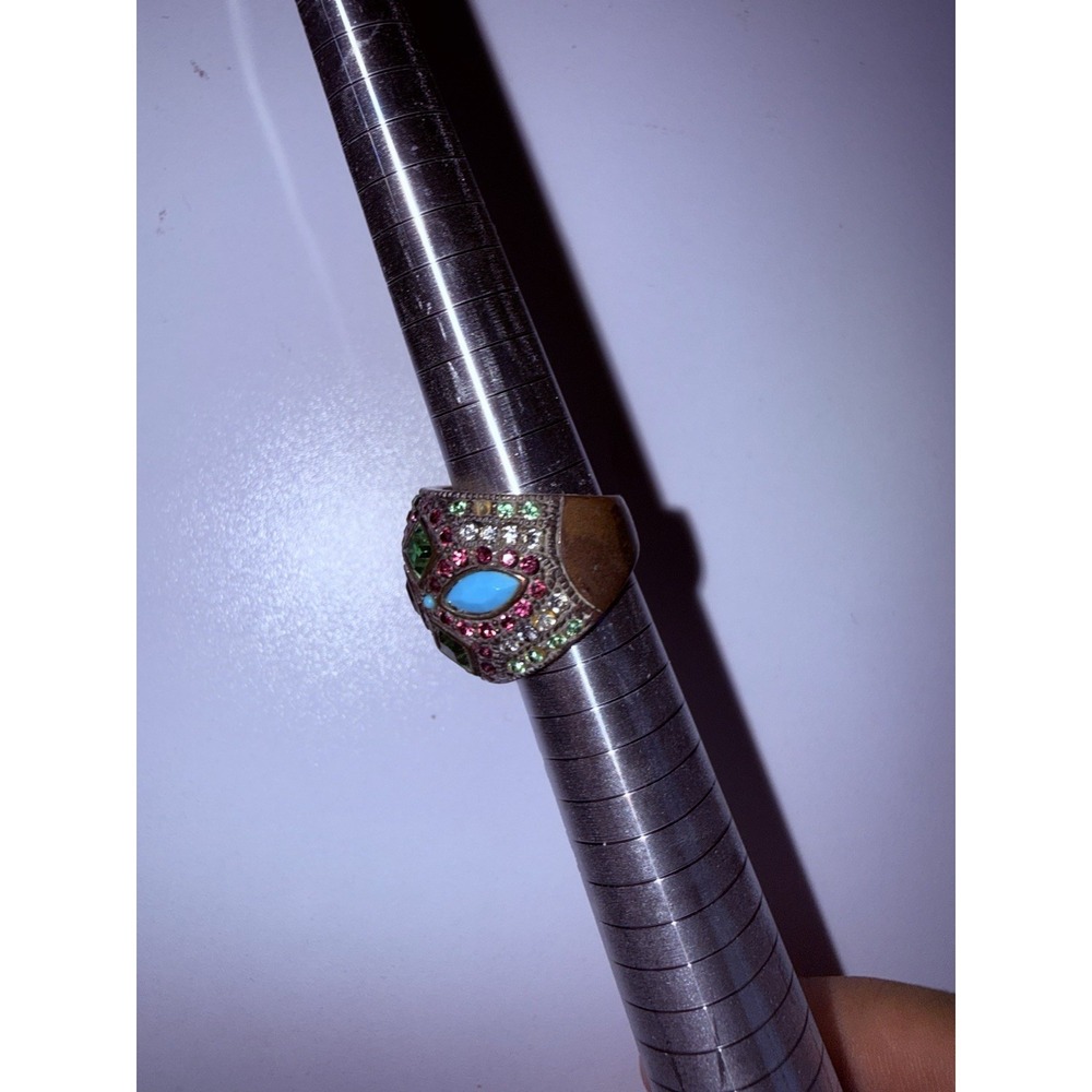 Signed Heidi Daus Bold Statement Ring Antique Ton… - image 2